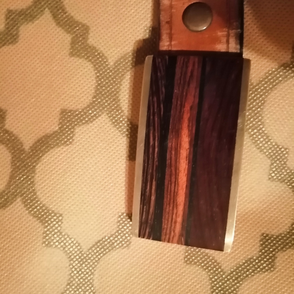 Vintage Western Kenneth Reid Wood Belt Buckle